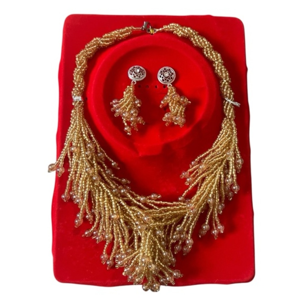 Nigerian Gold Jewelry 3 PC SET, Handmade